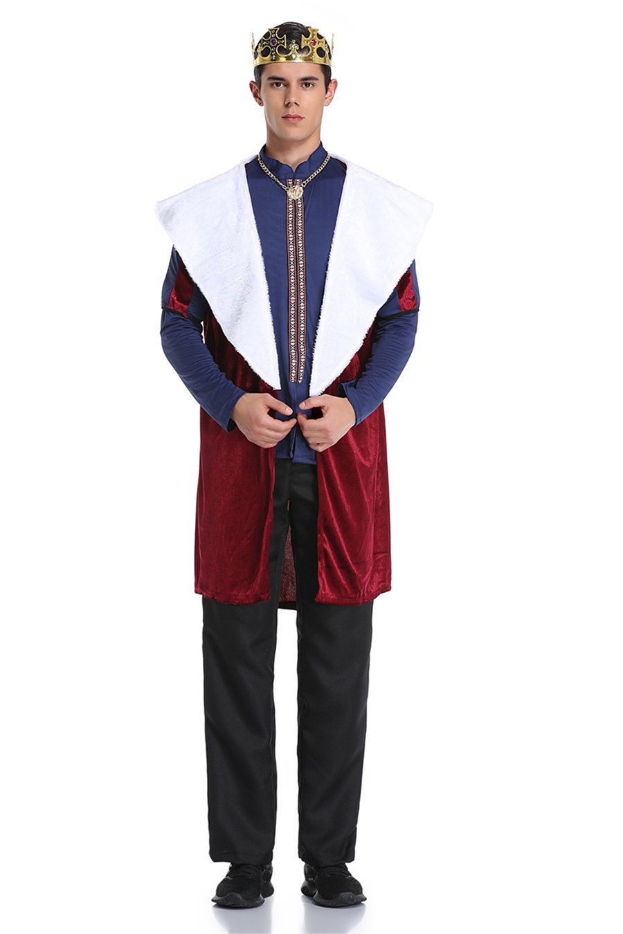 Retro Court Costume For Men Medieval King Robes Carnival Emperor ...