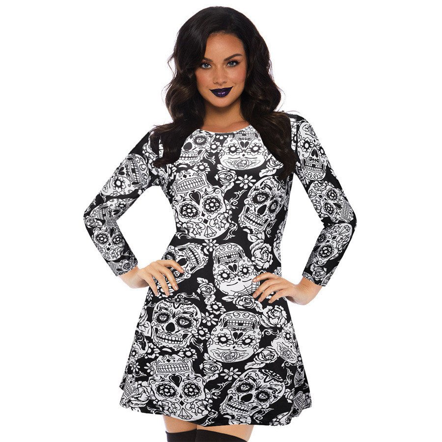 Autumn Casual Dress for Women Halloween Style Mini Dresses