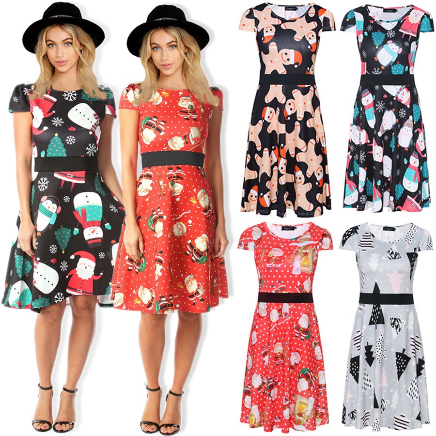 Santa Claus Party Dresses Sexy Christmas Midi Dress