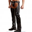 Fetish PU Pants For Men Steampunk Hollow Out Trousers Faux Leather Club Wear