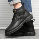 Men Faux Leather Ankle Boots Shoes Winter PU Shoes Clunky Sneakers