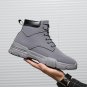 Faux Leather Clunky Sneakers Ankle Boots Shoes Men Spring Martin Shoes