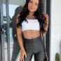 High Waist Faux Leather Jeans Fashion Women Bubble Butt PU Trousers PQTOP376