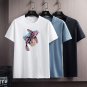 Chinese Style Koi Fish Cartoon T-shirt Trend Casual Cotton T Shirts Men's Summer Streetwear