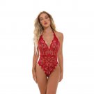 Red Sexy Halter Teddies Lingerie Valentine Day V-neck Bodysuit For Women