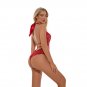 Red Sexy Halter Teddies Lingerie Valentine Day V-neck Bodysuit For Women