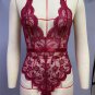 Red Sexy Halter Teddies Lingerie Valentine Day V-neck Bodysuit For Women