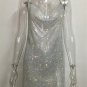 Silver Sequin Backless Sexy Dresses For Women Halter Mini Dress PQ0156
