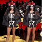 Horror Ghost Bride Masquerade Costume For Woman Halloween Skeleton Uniform Cosplay Dresses