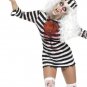 Halloween Criminal Masquerade Costume Female Prisoner Uniform Cosplay Zombie Fancy Dress