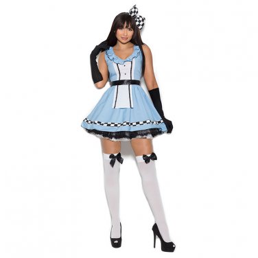Plus Size Alice in Wonderland Masquerade Costume For Women Adult Sexy Carnial Maid Outfit PQAN10