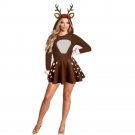 Christmas Reindeer Costume Women Santa Uniform Sexy Clubwear Xmas Fancy Dresses