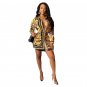 African Ethnic Print Shirt Dress Summer Dresses Women PQ9491