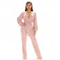 Pink Sequin Jumpsuit High Waist Skinny Pants Women PQ8794C