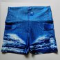 Sexy Jean Print Shorts High Waist Sport Leggings High Waist Hot Pants PQ1064