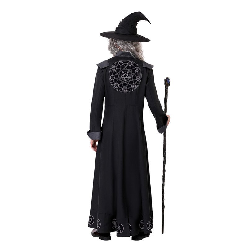 black classic sorcerer Costume Halloween prophet Uniform demon Outfit ...