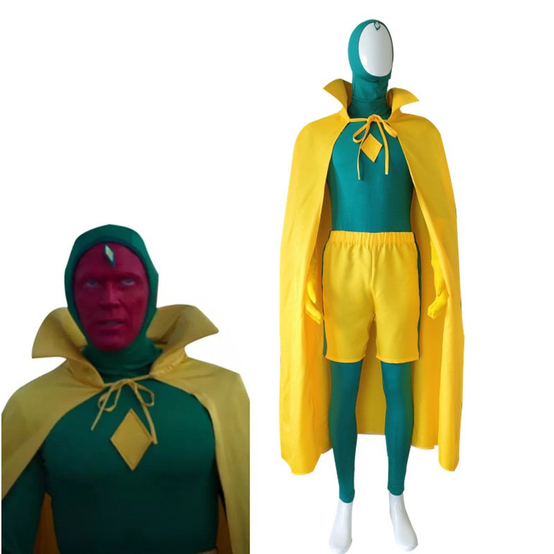 Vision Cosplay Costume Halloween Super Hero Costume Carnival American Movie  Uniform