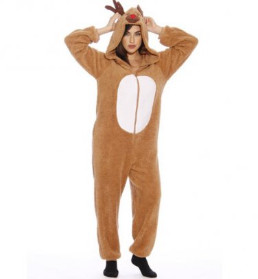 Women Moose Uniform Christmas Elk Pajamas Xmas Reindeer Fancy Dress Sexy Costume