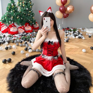 Fantasy Bunny Uniform Christmas Fancy Dress  Santa Costume For Women PQCH254