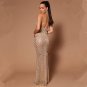 Apricot Halter Banquet Dress Floor Length Host Mermaid Evening Gown PQ8881B