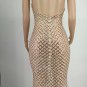 Apricot Halter Banquet Dress Floor Length Host Mermaid Evening Gown PQ8881B