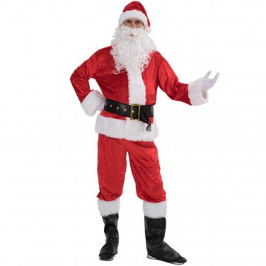 Men Christmas Costume Xmas Overalls Clothing Sexy Santa Claus Uniform