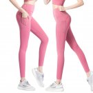 Sexy Yoga Leggings With Side Pocket For Women Solid Color Bubble Butt Fitness Pants
