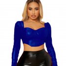 Faux Leather Party Tops For Women Sexy PVC Fetish Wear Night Club Wear