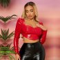 Faux Leather Party Tops For Women Sexy PVC Fetish Wear Night Club Wear