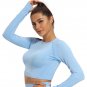 Ladies Nylon Yoga Tops Solid Color Women Yoga Outfit Sexy Skinny Workout Wear