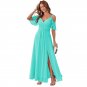 Women V-neck Casual Boho Dresses Floor Length Spaghetti Strap Summer Maxi Dress PQSS19