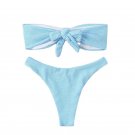 Solid Color Off Shoulder Bikini Sets Swimwear Beach Equipment For Women