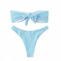 Solid Color Off Shoulder Bikini Sets Swimwear Beach Equipment For Women