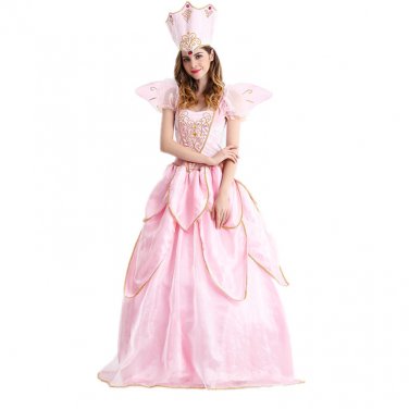 Pink God Mother Uniform Princess Fancy Dress For Women Fairy Tale Costume