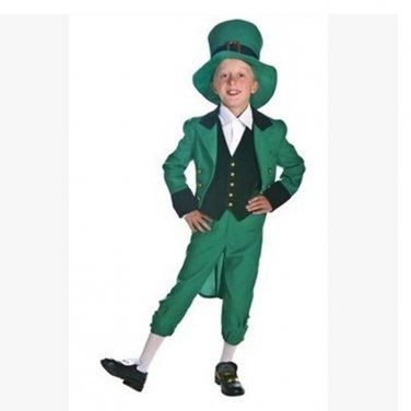 Kid St. Patrick's Day Suit Celtics Cosplay Costume Leprechaun Hat Outerwear