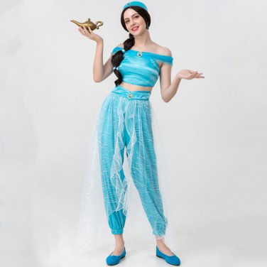 Woman WonderfulLamp Fancy Dress Aladdin Lamp Costume Arabian Nights Chiffon  Outfit