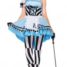 Alice in Wonderland Costume Halloween Outfit For Women Carnival Clown Cosplay Fancy Dress