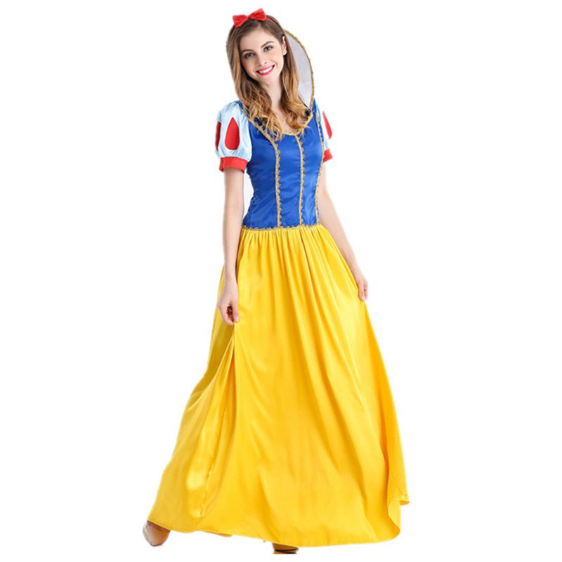 Snow White Princess Costume Halloween Cosplay Fancy Dress Classic Woman Carnival Outfit