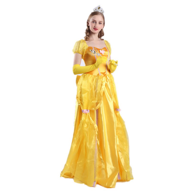 Fairy Tale Belle Cos Costume Cartoon Movie Stage Fancy Dress Princess Cosplay Clothing