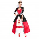 Red Heart Queen Costumes Carnival Costume Cosplay Halloween Poker Fancy Dress