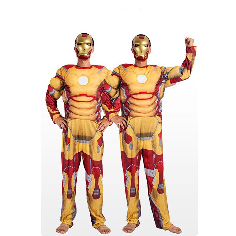 Iron man Cosplay Costume Halloween Super Hero Jumpsuit Carnival Cos Apparel