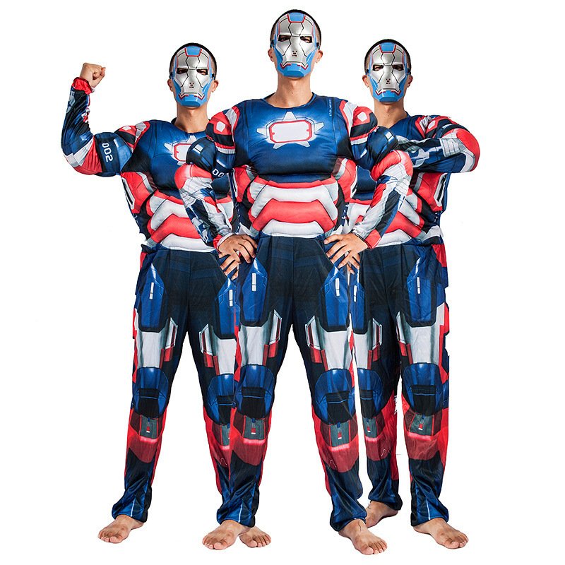 Iron man Cosplay Jumpsuit Halloween Super Hero Costume Carnival Cos Apparel