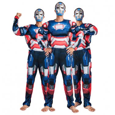 Iron man Cosplay Jumpsuit Halloween Super Hero Costume Carnival Cos Apparel