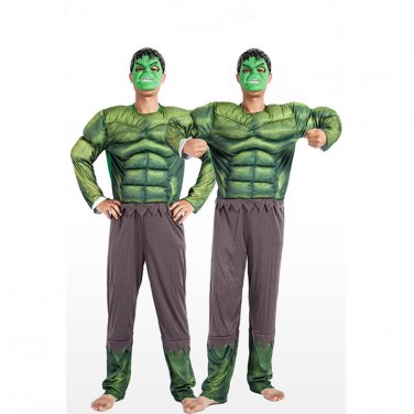 Green Giant Costume Halloween THE HULK Jumpsuit Carnival Cosplay Superhero Catsuit