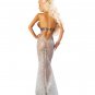 Silver Mermaid Costume For Women Carnival Halter Banquet Dress Floor Length Evening Gown