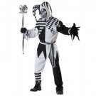 Halloween Black Death Costume For Men Carnival Clown Cosplay Apparel Devil Pluvial Uniform