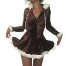 Xmas Outfit Unusual Adult Sexy Brown Christmas Costume with Hoddies