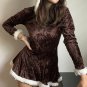 Xmas Outfit Unusual Brown Christmas Costume with Hoddies Adult Sexy Clubwear