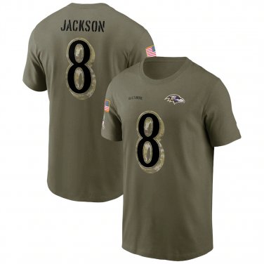 Baltimore Fan T-shirts Big Size No 8 Jackson tshirt American Football Tops Sport Fan Apparel
