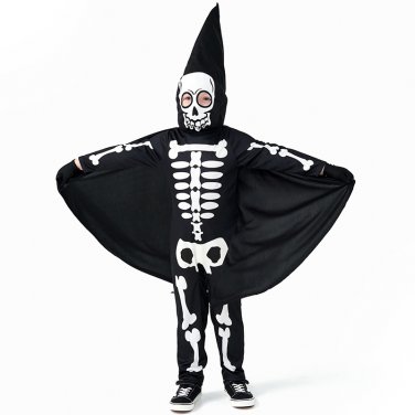 Halloween Skeleton Print Costumes For Kid Children Carnival Stage Performance Jumpsuit